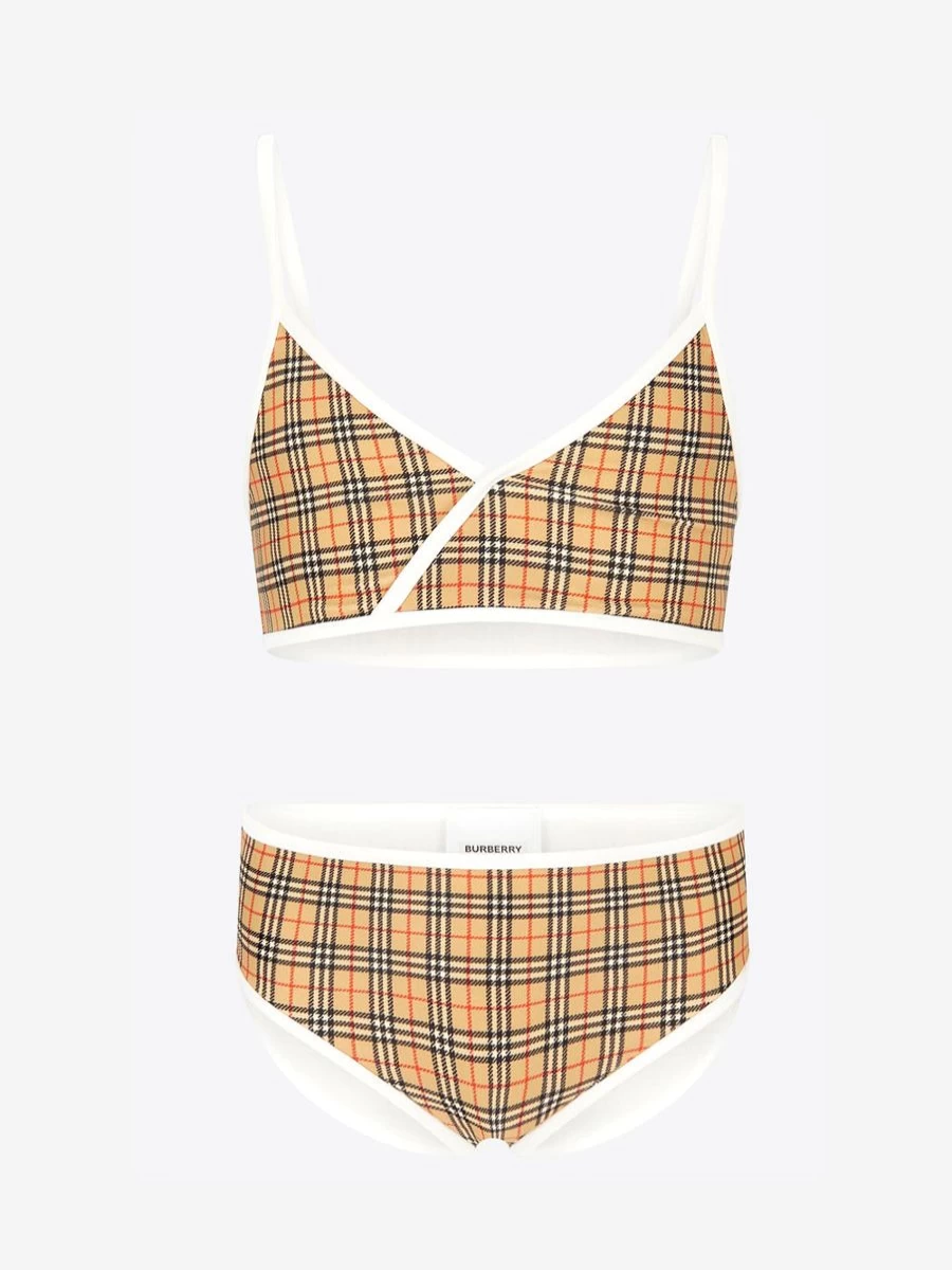 Burberry Girls Crosby Check Print Bikini Swimwear | Burberry Kids Two-Piece Swimsuit for Girls