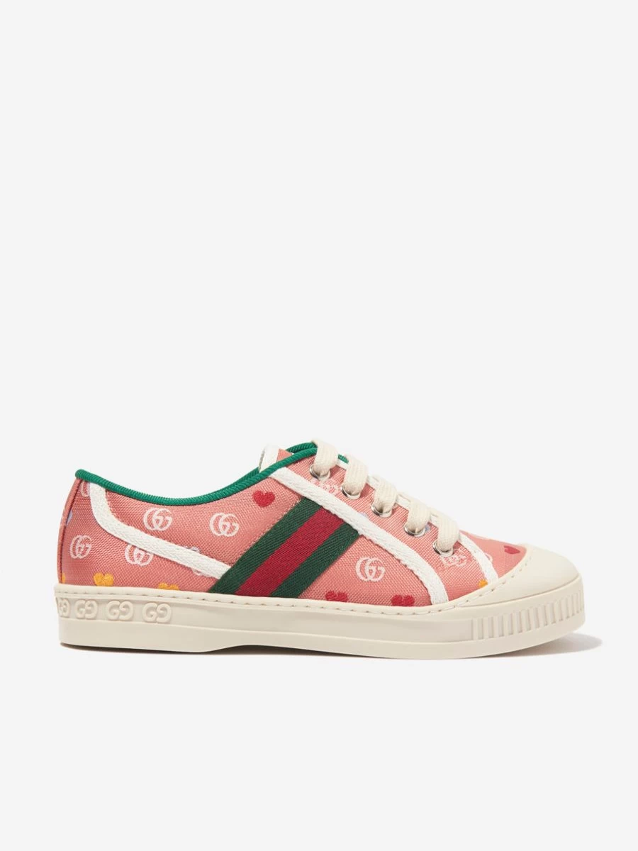 Gucci Kids Girls Pink GG Tennis Sneakers for Children