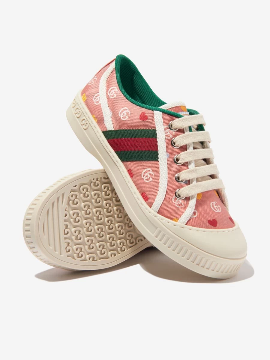 Gucci Kids Girls Pink GG Tennis Sneakers for Children