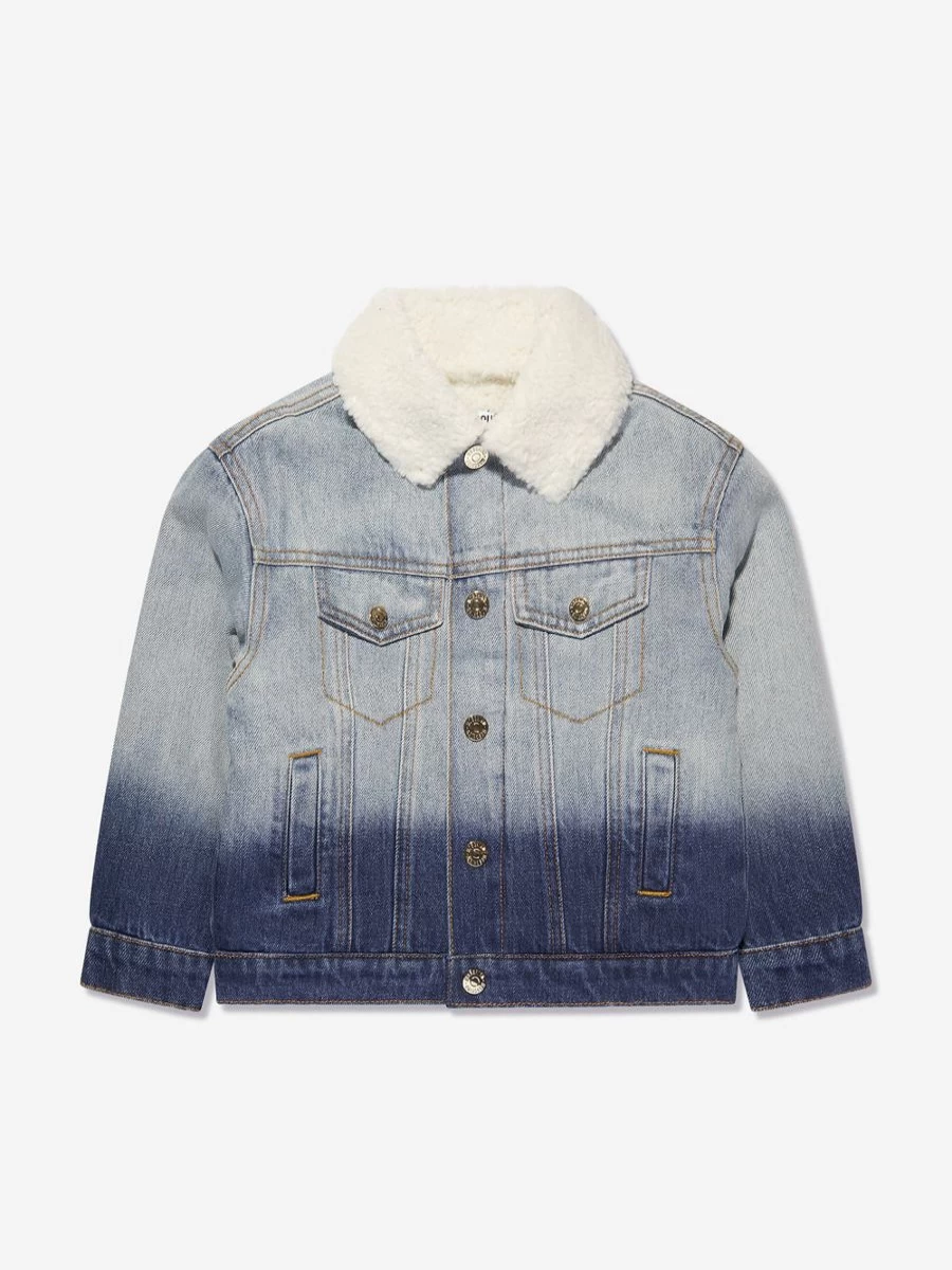 Moschino Kids Boys' Blue Denim Jacket with Logo - Stylish Casual Wear for Boys