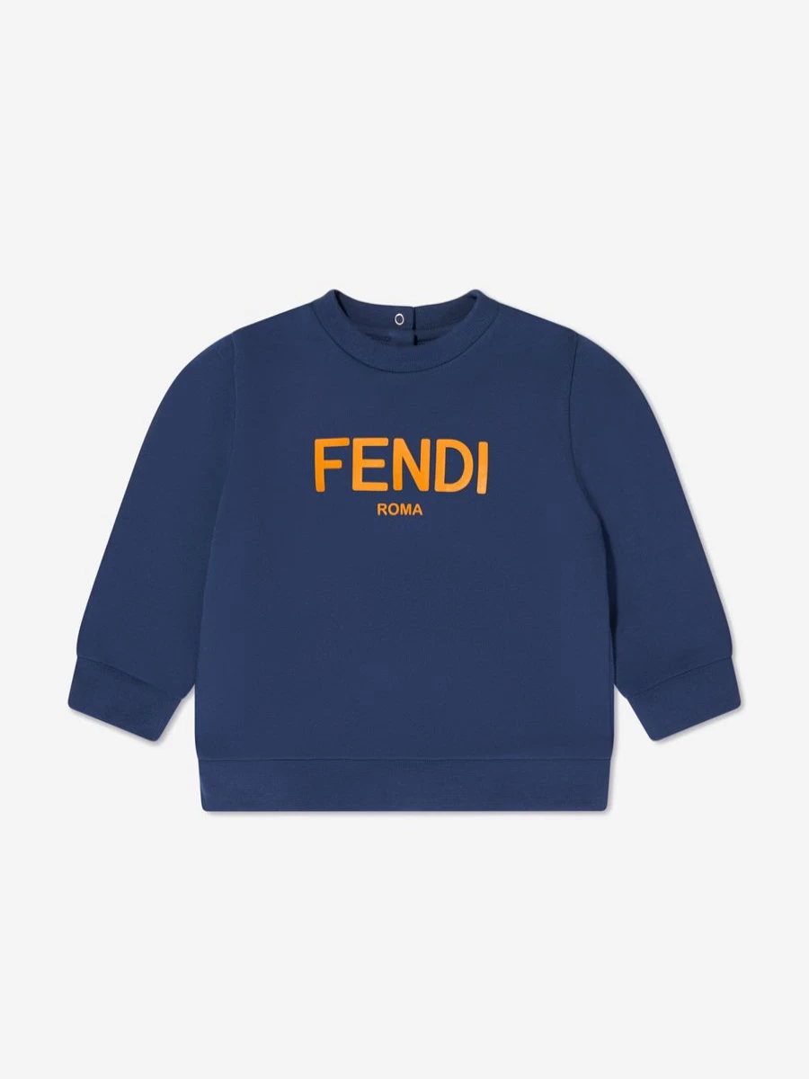 Fendi Kids Baby Navy Logo Sweatshirt | Casual Cotton Pullover for Infants