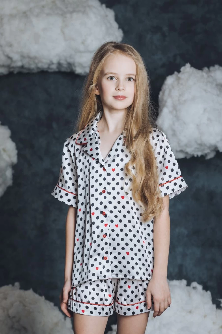 Amiki Girls Silk Cassandra White Pyjama Set - Luxurious Children's Pajamas