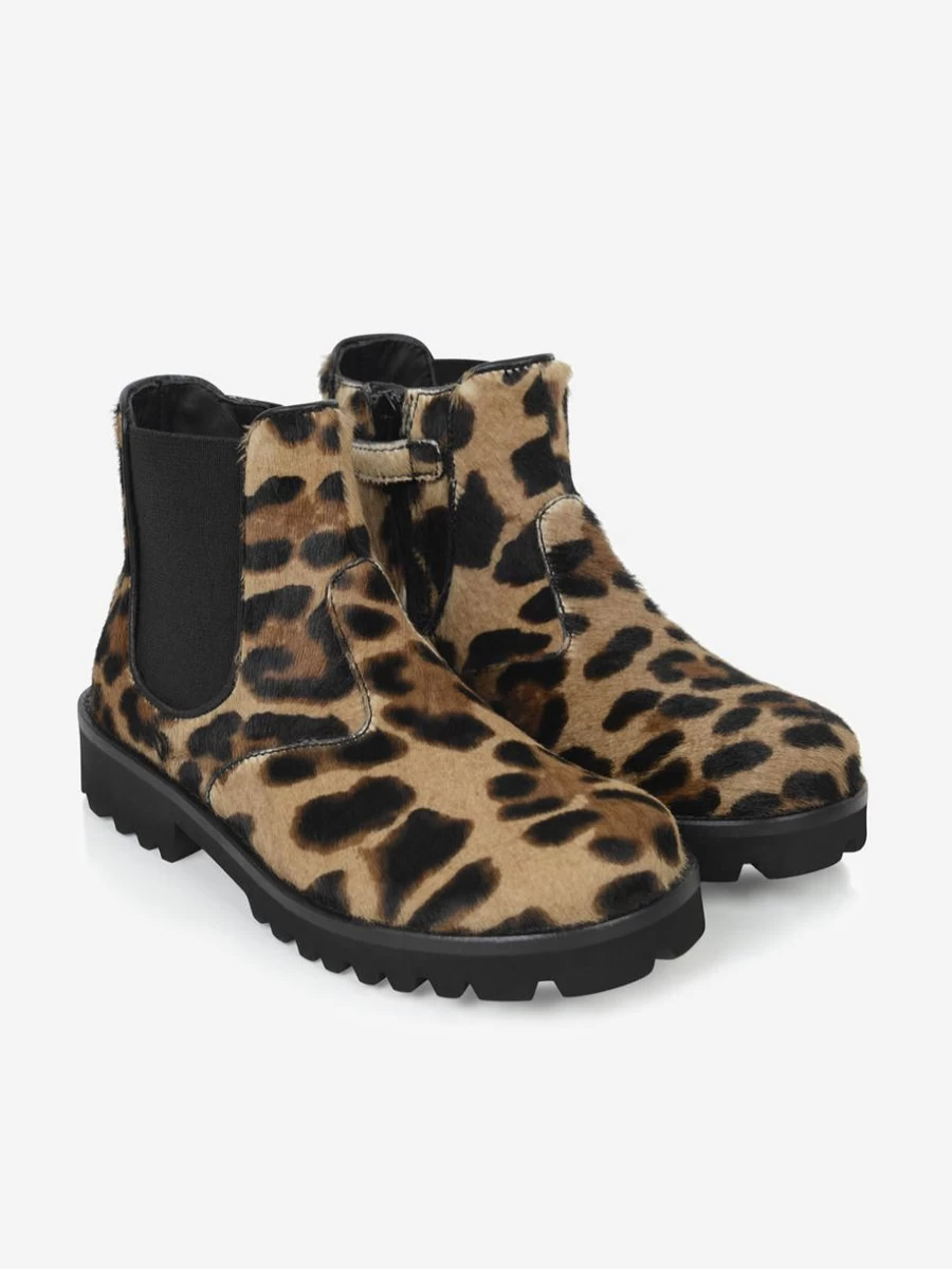 Dolce & Gabbana Kids Leopard Print Boots for Girls - Fashion Animal Pattern Ankle Booties