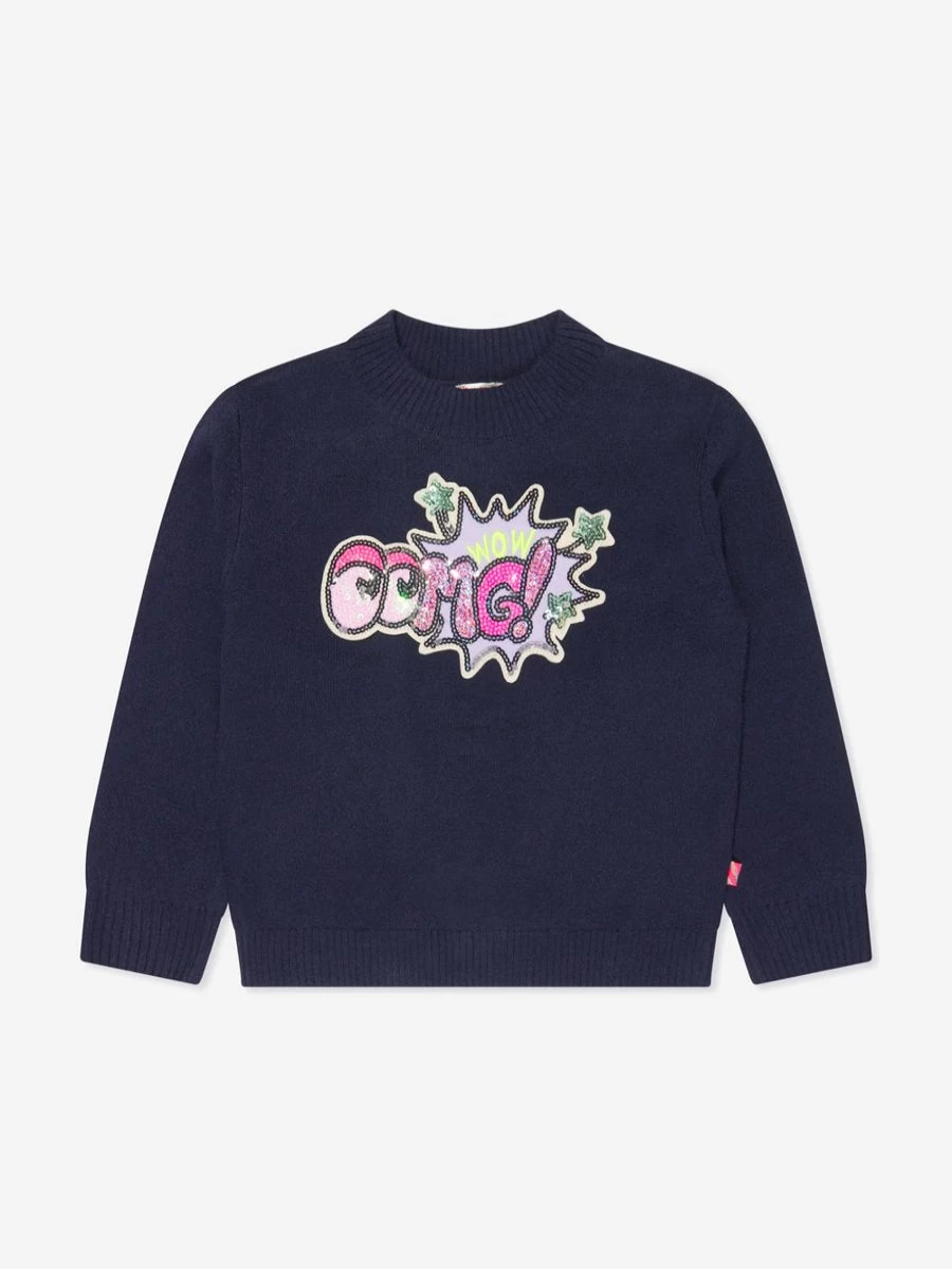 Billieblush Girls Navy Knitted Jumper - Soft & Stylish Winter Sweater