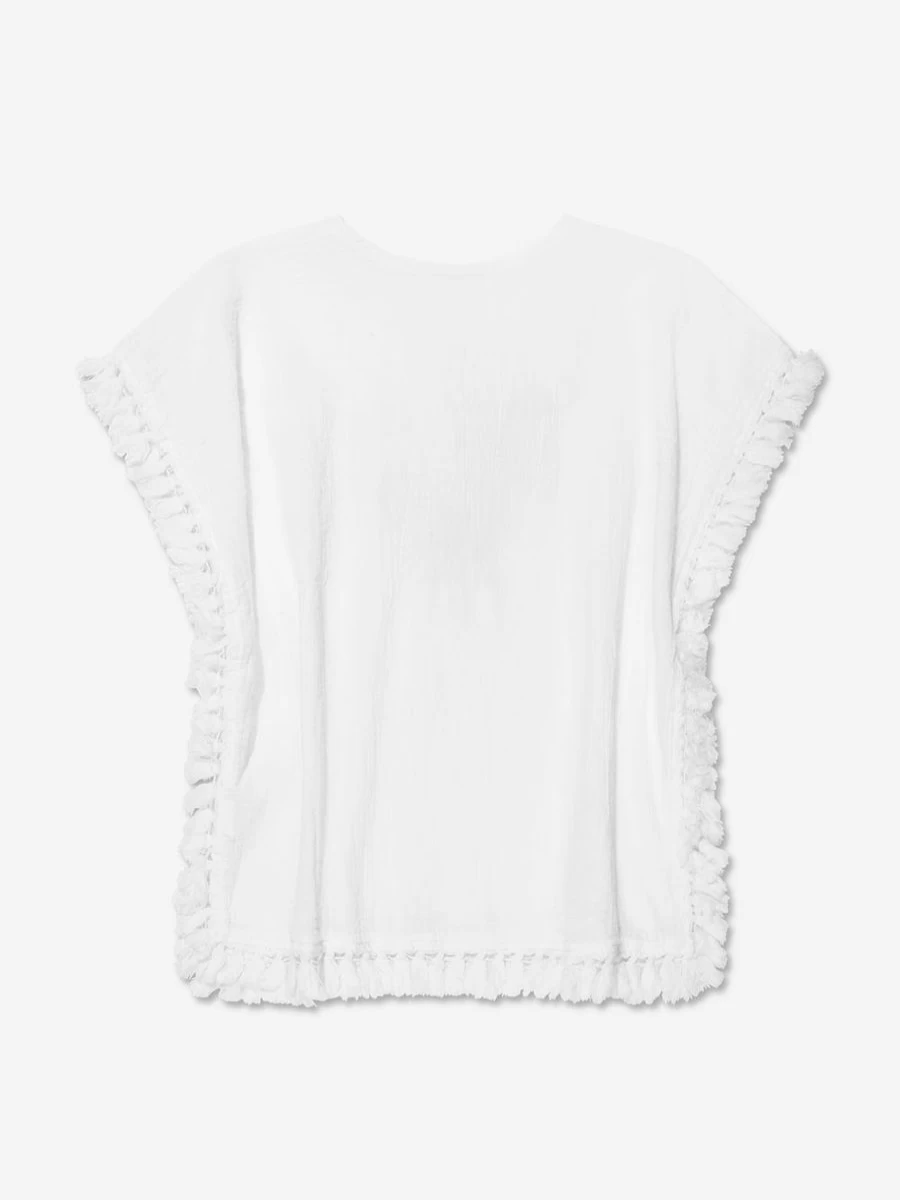 "Selini Action Teen Girls' White Tassel Kaftan Dress"