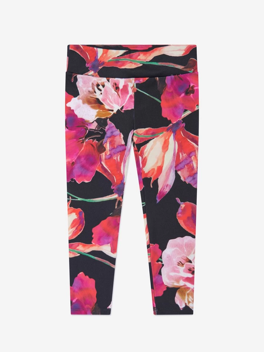 Guess Girls Pink Floral Print Leggings - Stylish & Comfortable Leggings for Girls