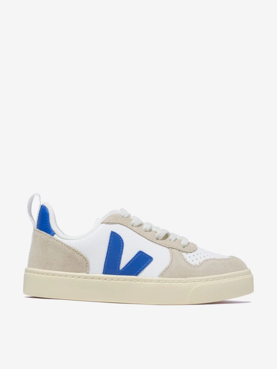 Veja V-10 White Lace-Up Trainers for Teen Boys – Sustainable Sneakers