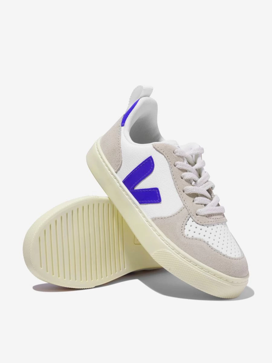 Veja V-10 White Lace-Up Trainers for Teen Boys – Sustainable Sneakers
