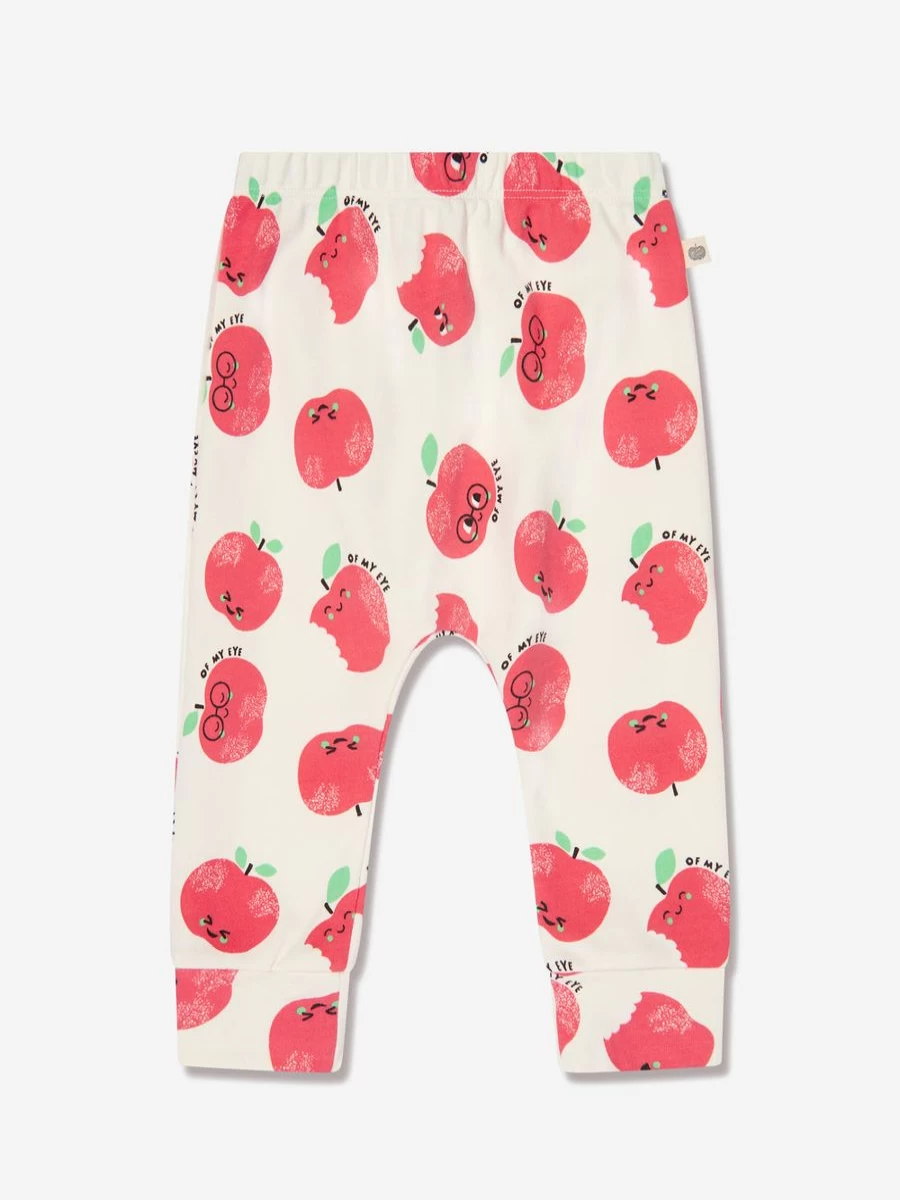 The Bonnie Mob Girls' Ivory Bubbly Apples Printed Trousers for Kids