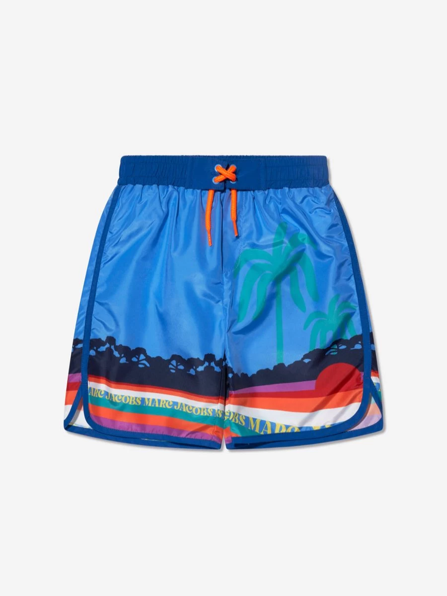 MARC JACOBS Boys' Blue Landscape Print Swim Shorts for Kids