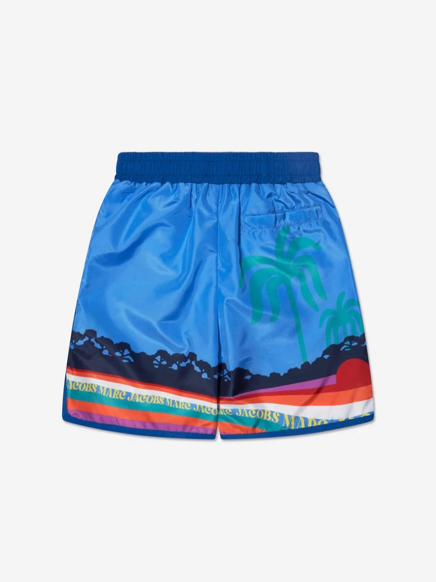 MARC JACOBS Boys' Blue Landscape Print Swim Shorts for Kids