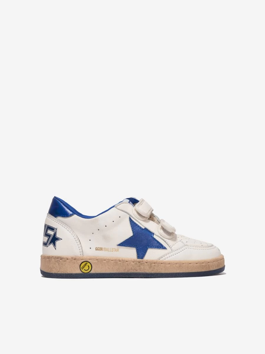Golden Goose Kids Baby White Leather Ballstar Sneakers