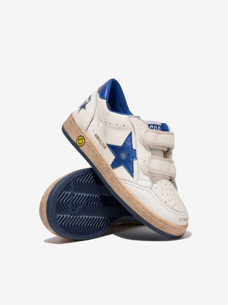 Golden Goose Kids Baby White Leather Ballstar Sneakers