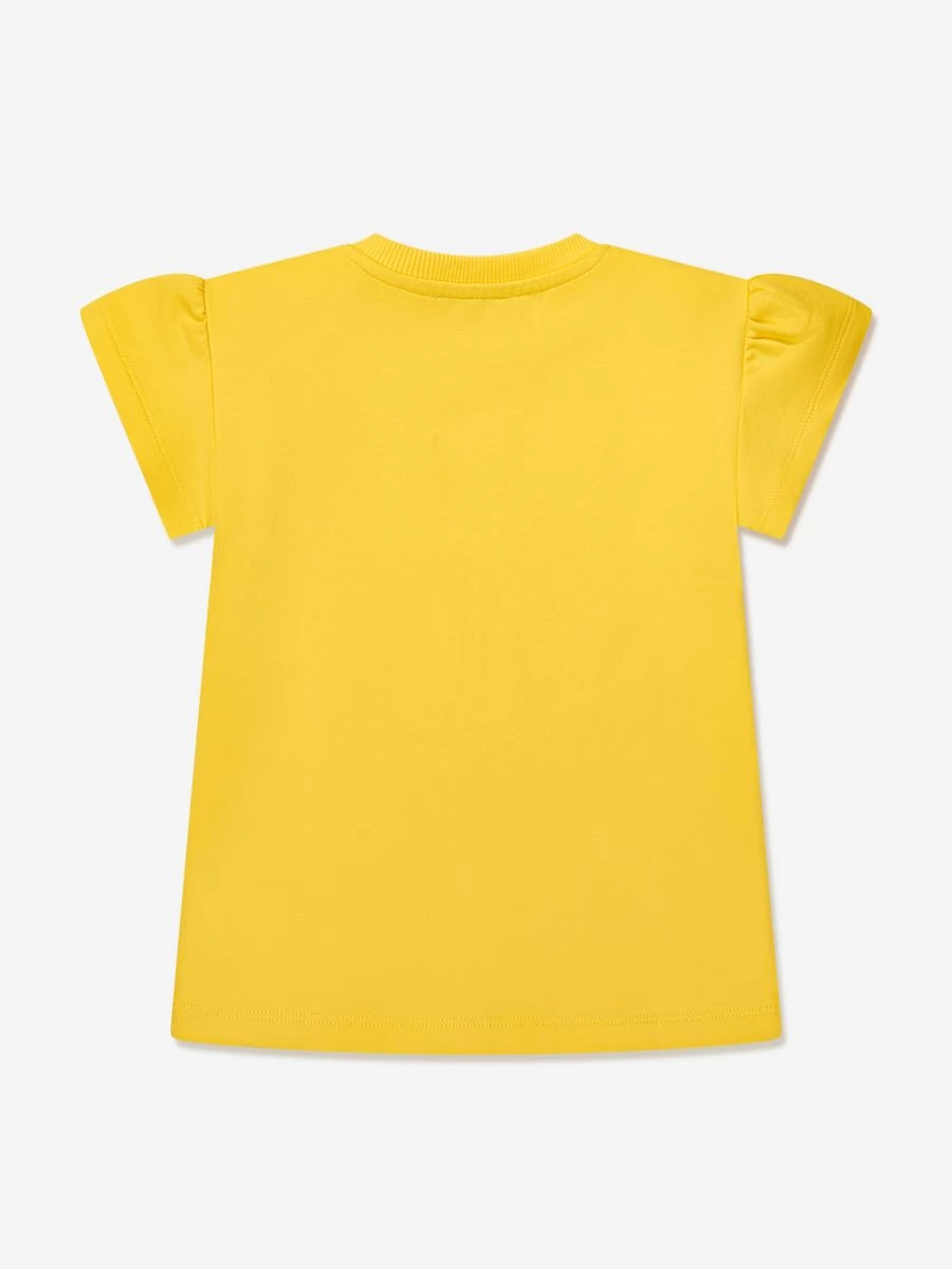 Moschino Kids Baby Girls Yellow Teddy Logo Jersey Dress