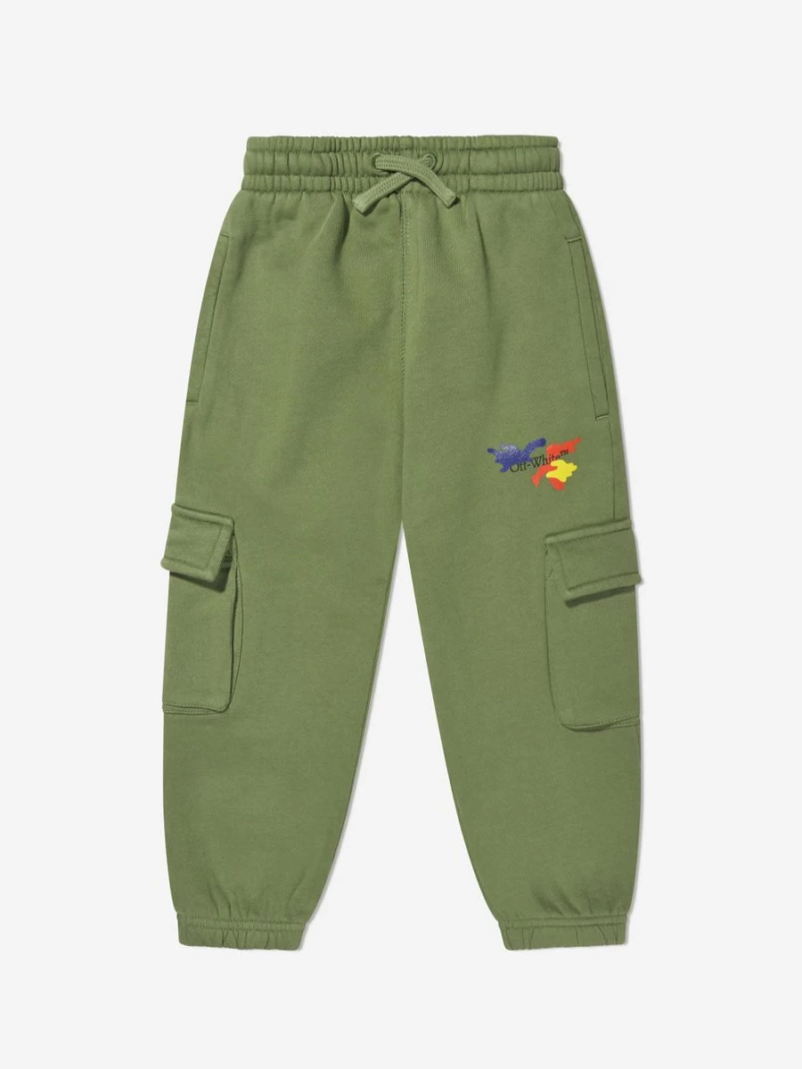 Off-White Teen Boys Green Camouflage Logo Joggers Pants