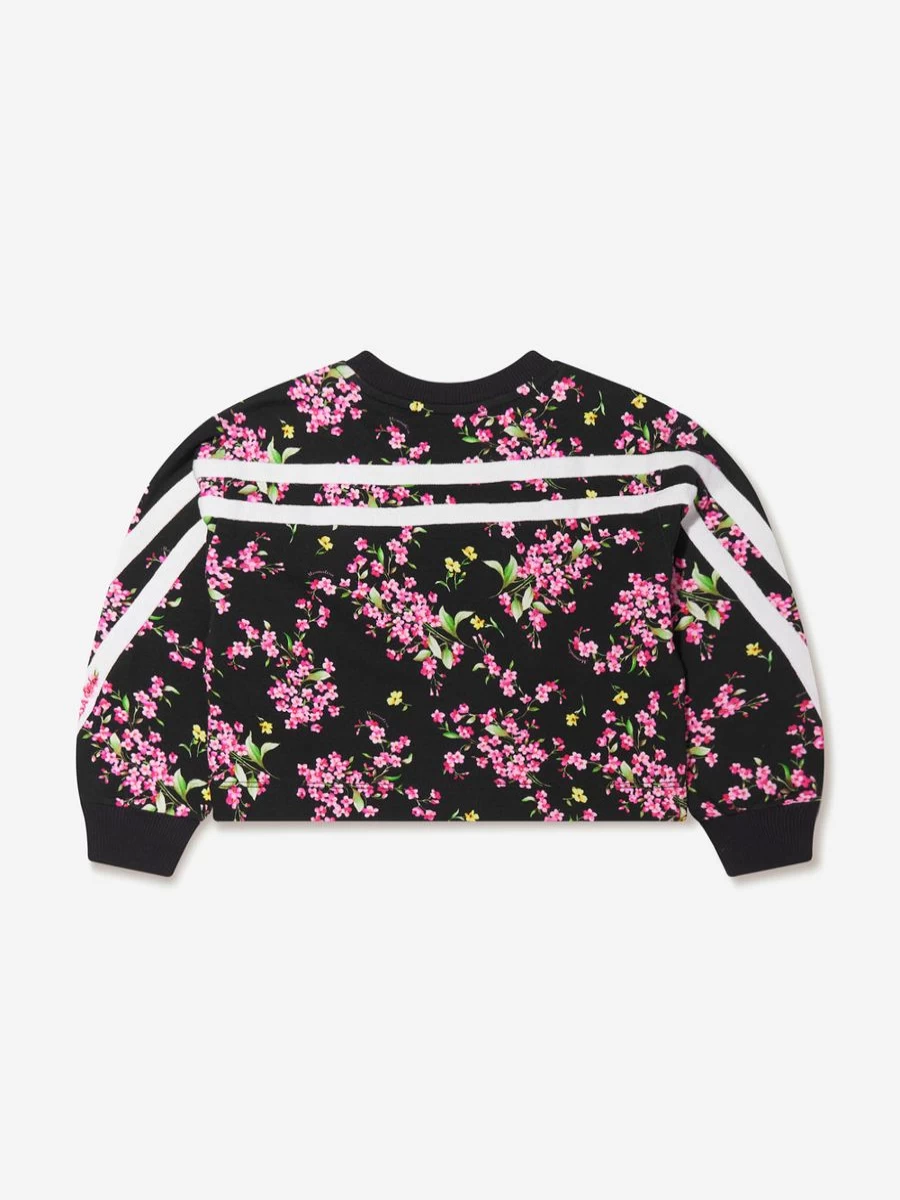 Monnalisa Girls Floral Print Cropped Sweatshirt - Stylish Casual Top for Girls | Childsplay Clothing
