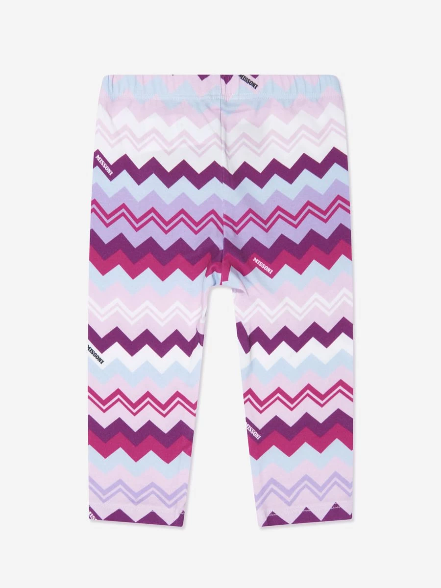 Missoni Pink Zigzag Print Leggings for Baby Girls - Trendy Toddler Leggings