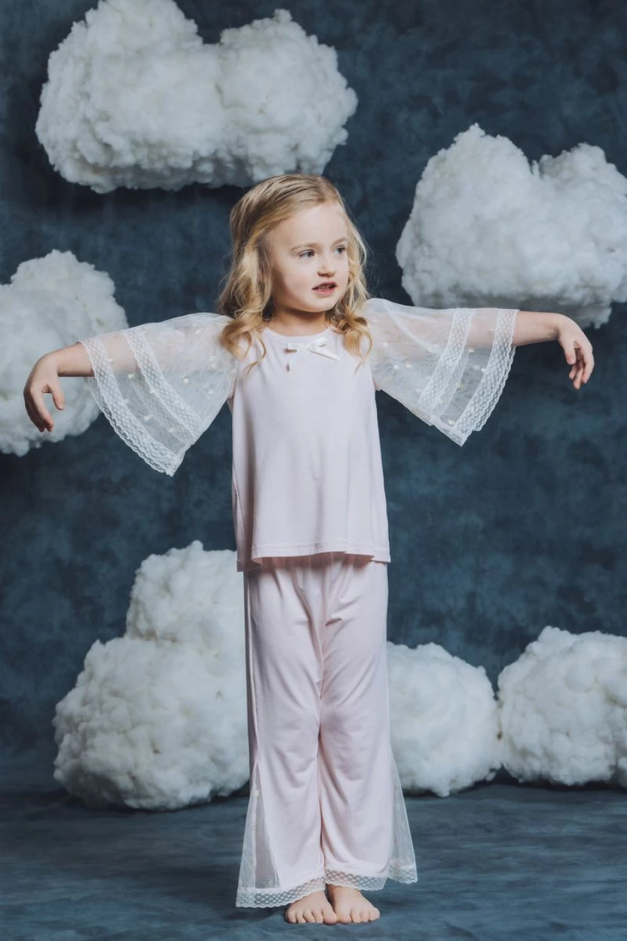 Amiki Children Girls Arina Pink Pyjama Set - Soft Cotton Sleepwear for Girls