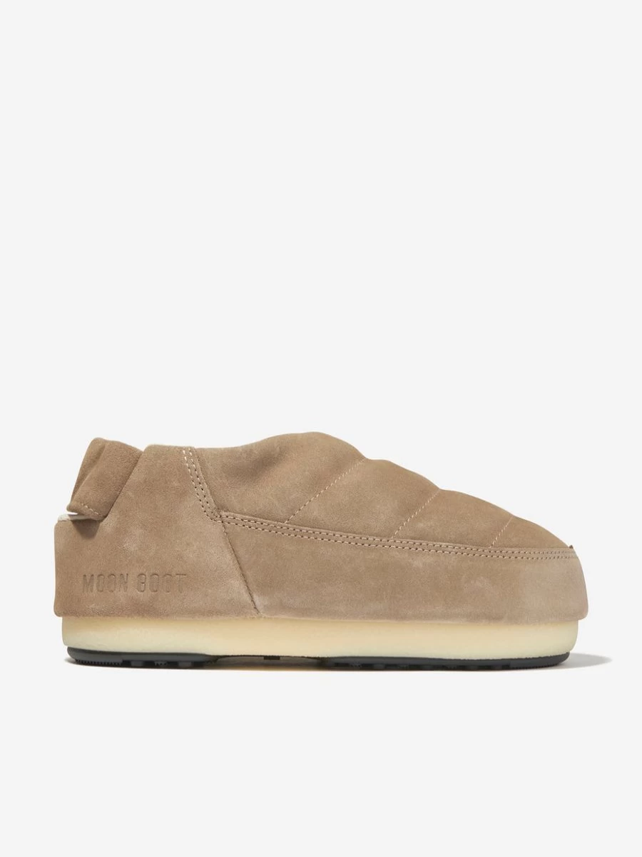 "Moon Boot Girls' Beige Suede Sandals for Kids – Comfortable & Stylish"