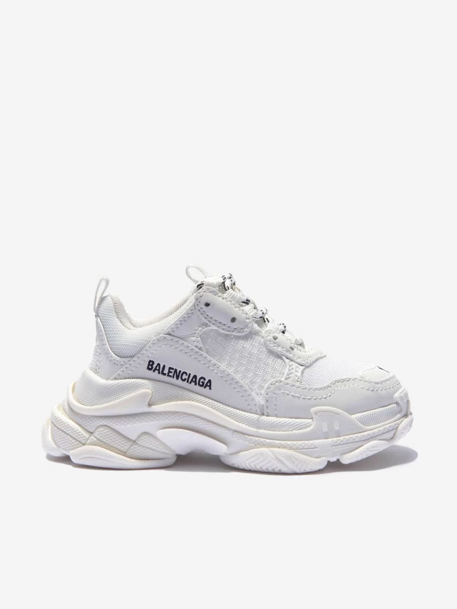 Balenciaga Girls Triple S Faux Leather Sneakers | Kids Luxury Trainers | Childsplay Clothing