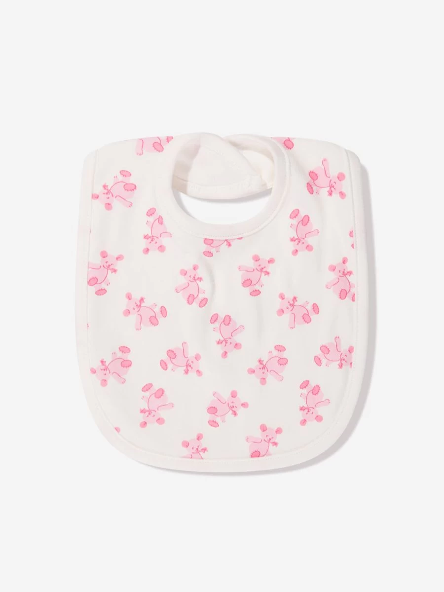 Rachel Riley Baby Girls Pink Teddy Bib - Soft & Adorable Feeding Accessory