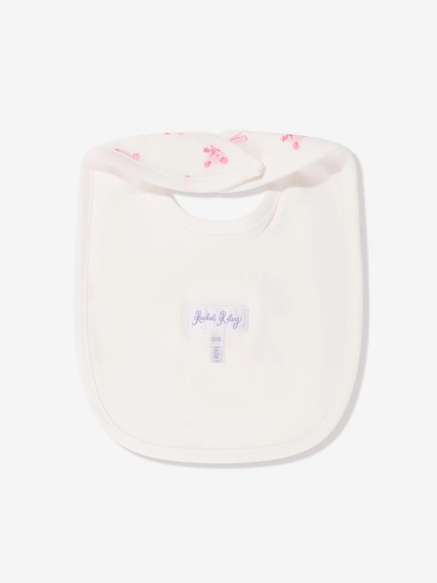 Rachel Riley Baby Girls Pink Teddy Bib - Soft & Adorable Feeding Accessory