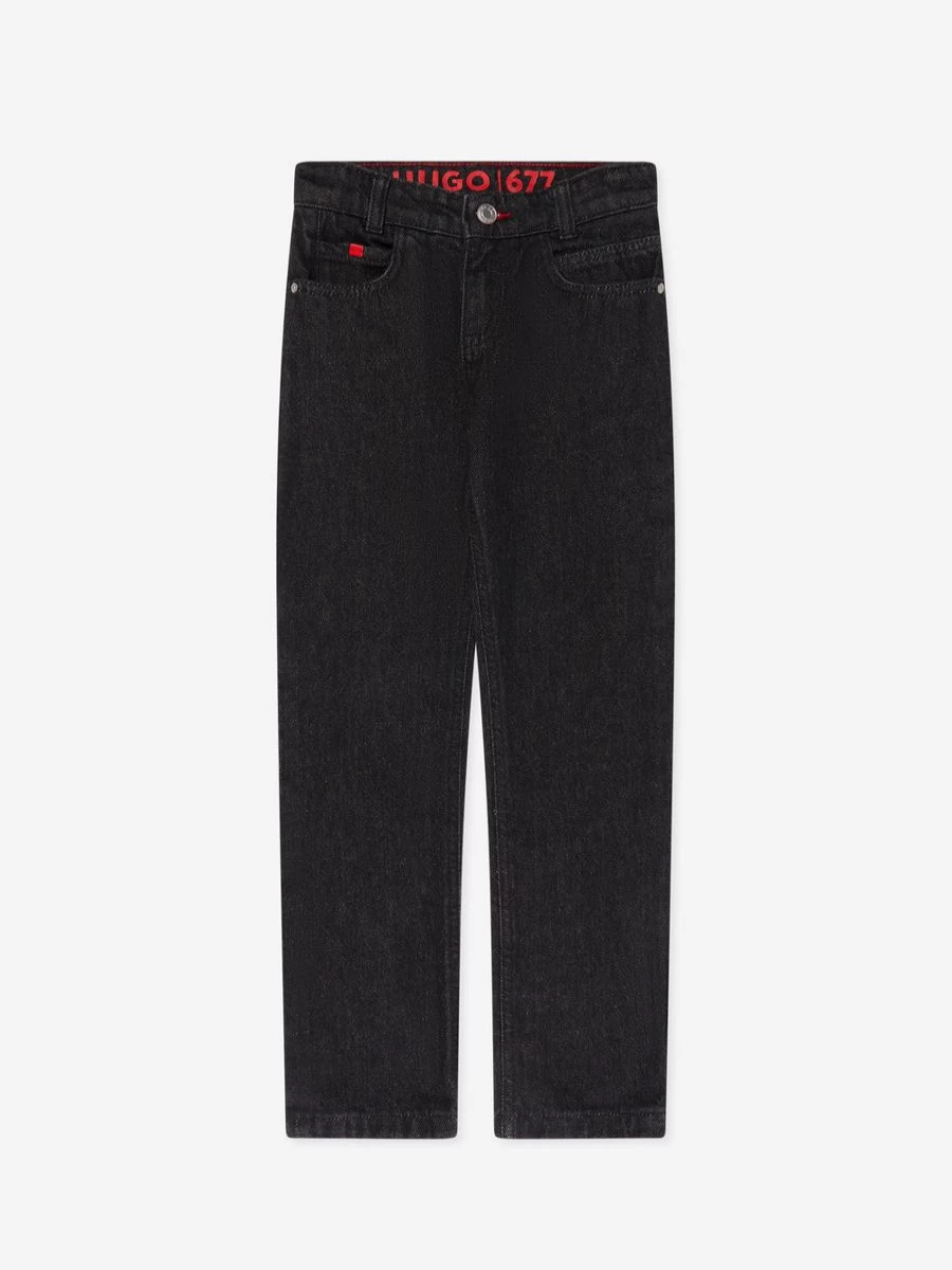Hugo Boys Regular Fit Black Jeans for Comfort and Style