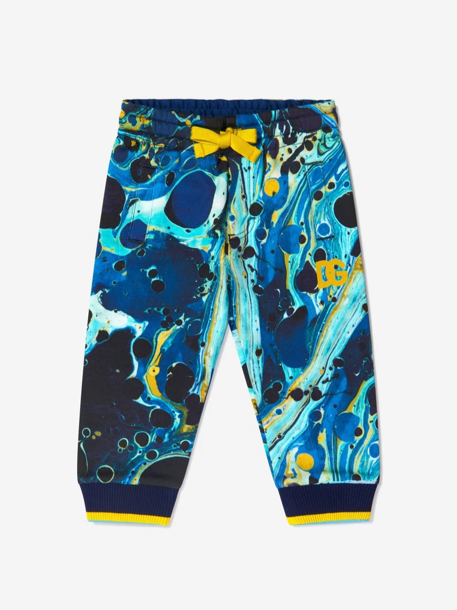 Dolce & Gabbana Kids Baby Boys' Soft Cotton Marble Print Jogger Pants