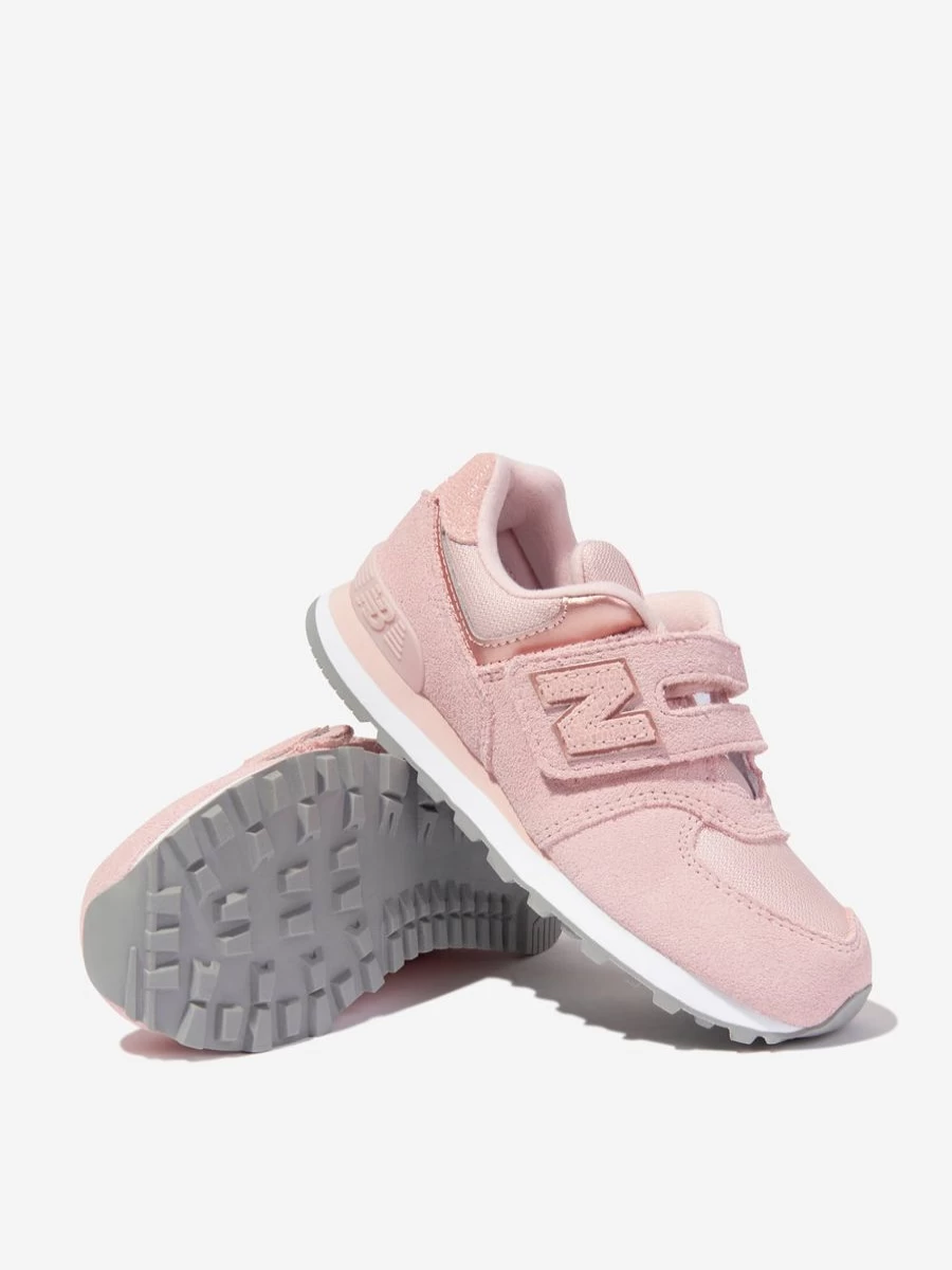 New Balance 574 Pre Velcro Sneakers for Girls - Comfortable Kids Athletic Shoes