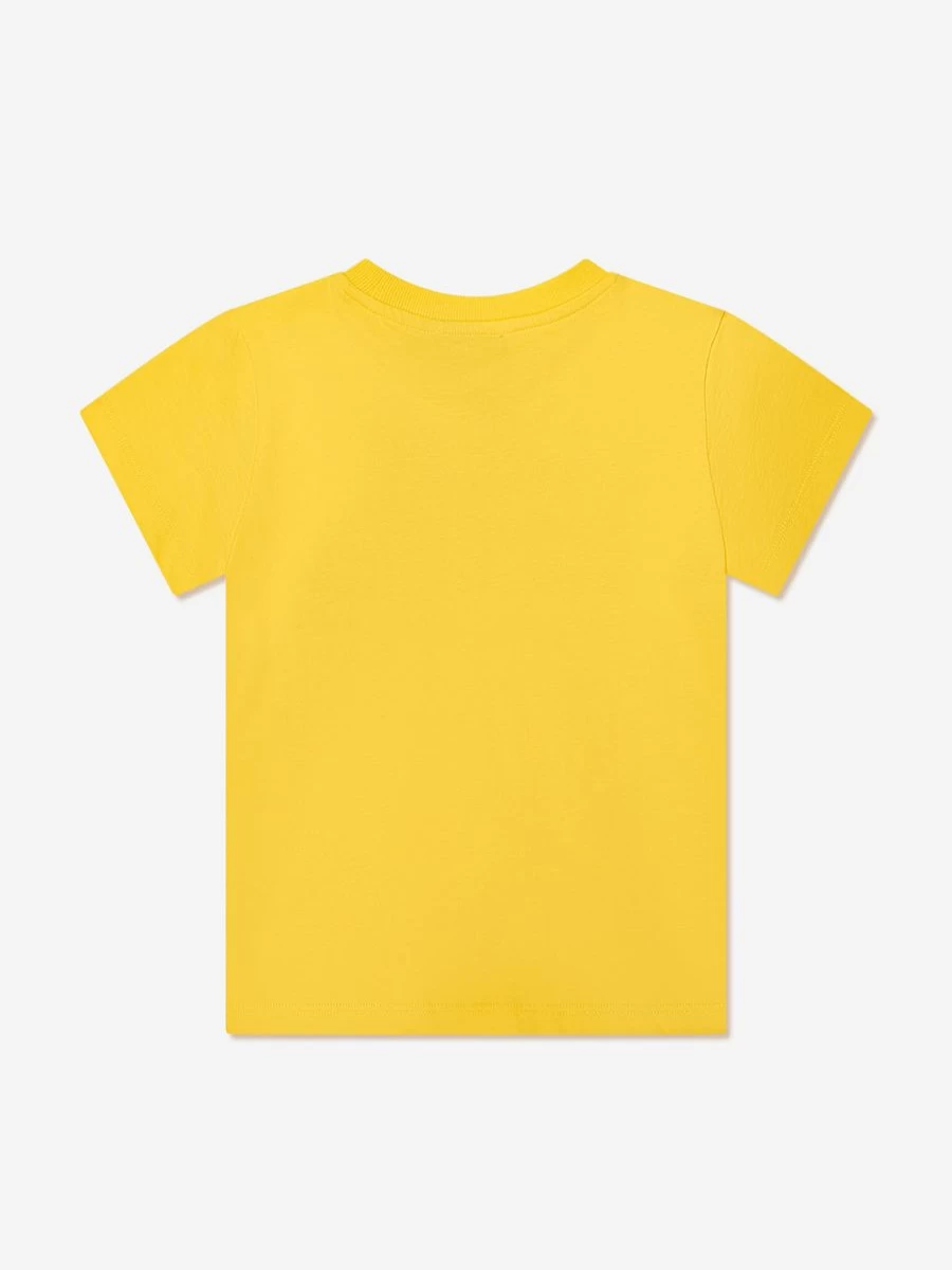 Moschino Kids Boys Yellow Teddy Bear Logo Cotton T-Shirt