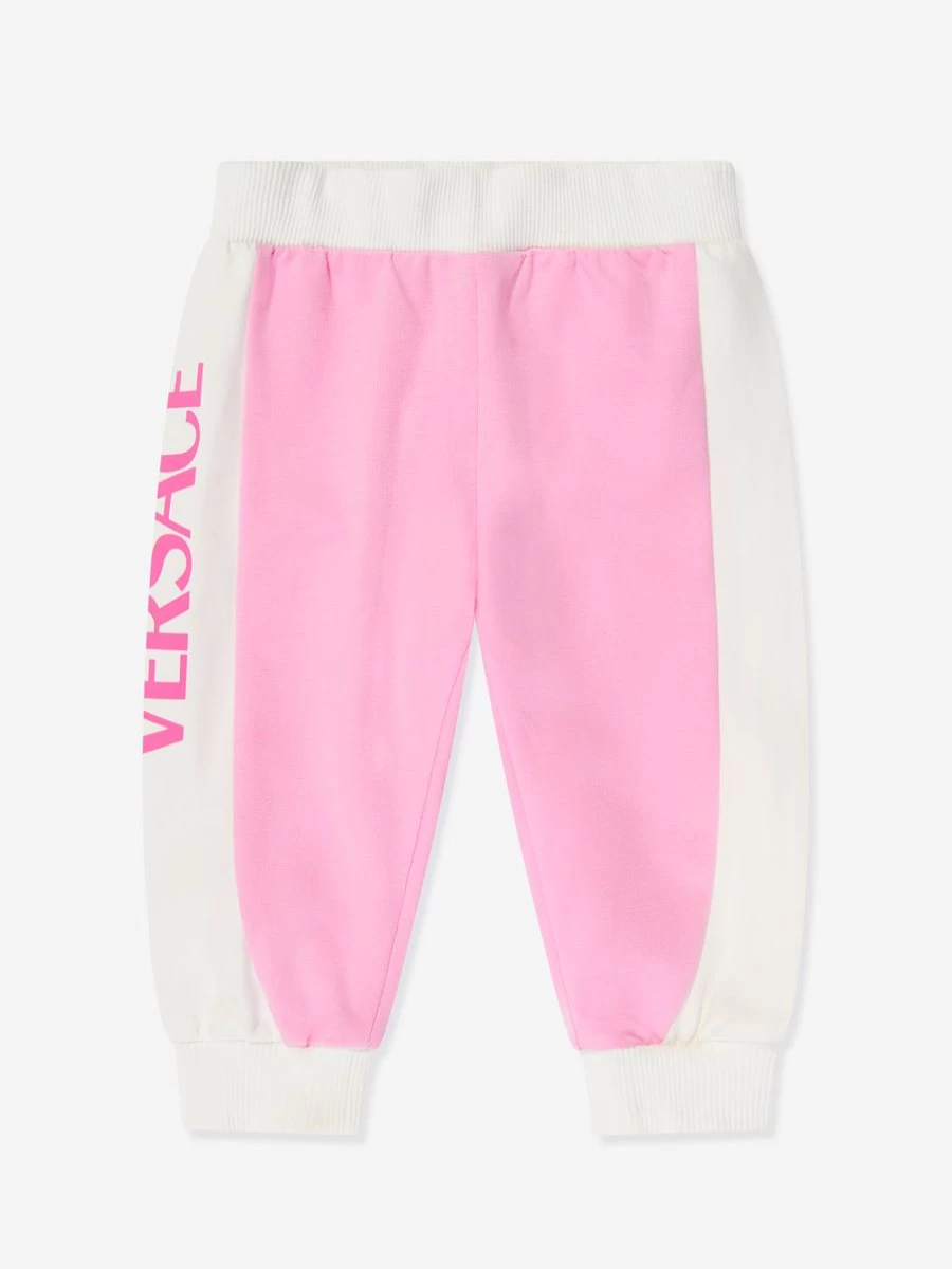 Versace Baby Girls Pink Logo Joggers - Stylish Comfort for Toddlers