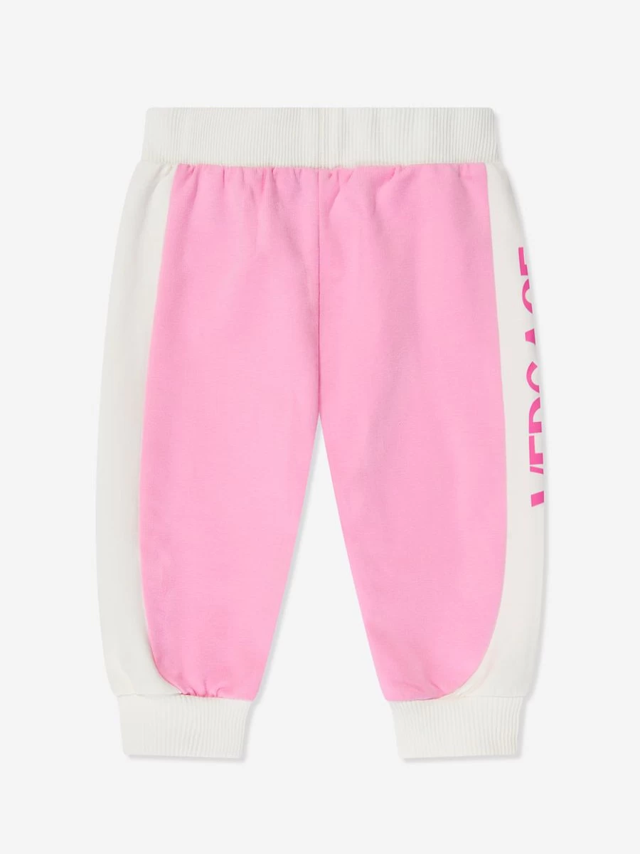 Versace Baby Girls Pink Logo Joggers - Stylish Comfort for Toddlers