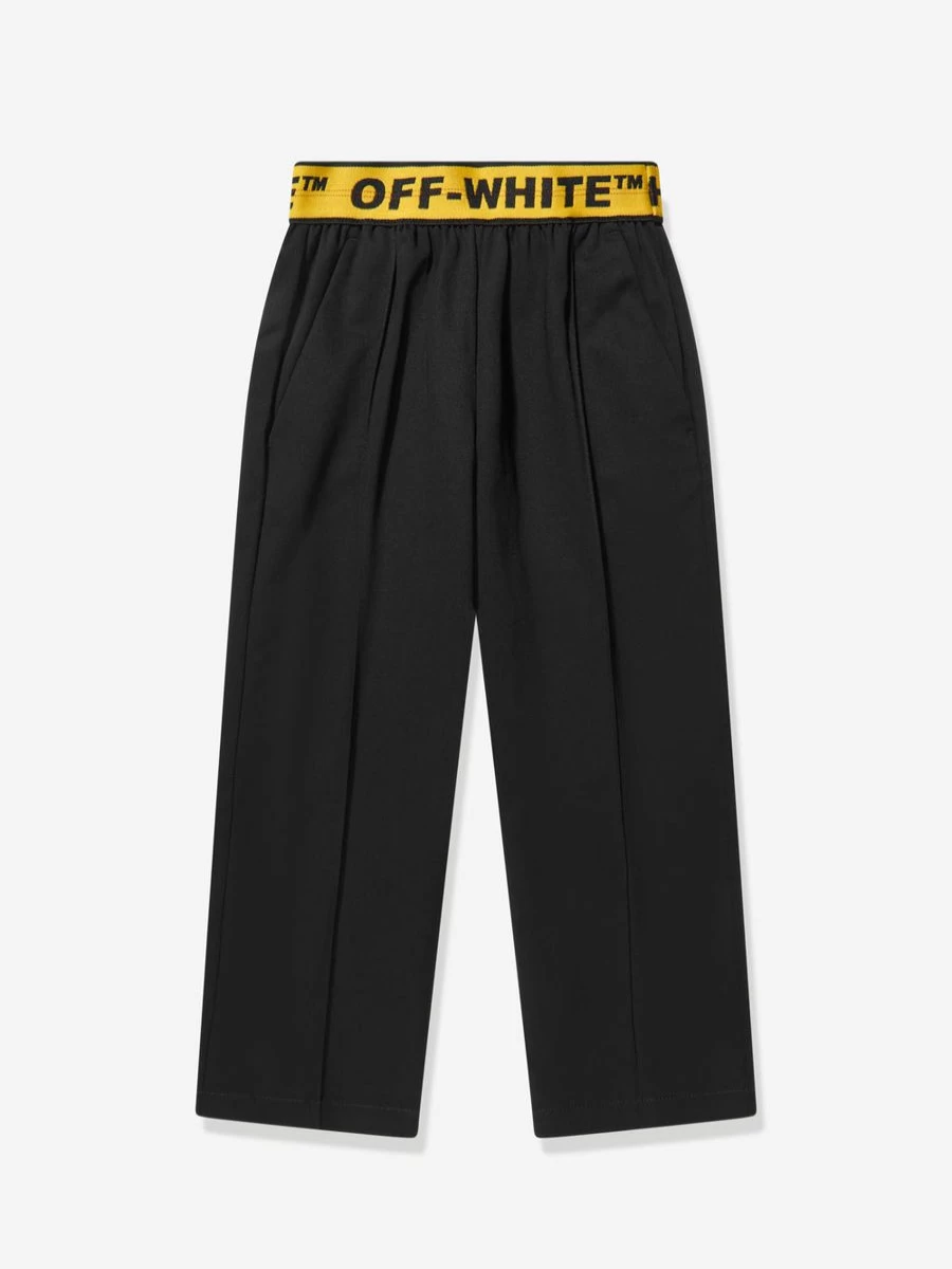 Off-White Teen Boys Black Industrial Logo Chino Pants