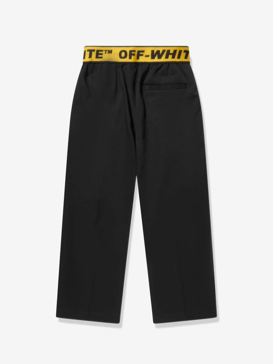 Off-White Teen Boys Black Industrial Logo Chino Pants