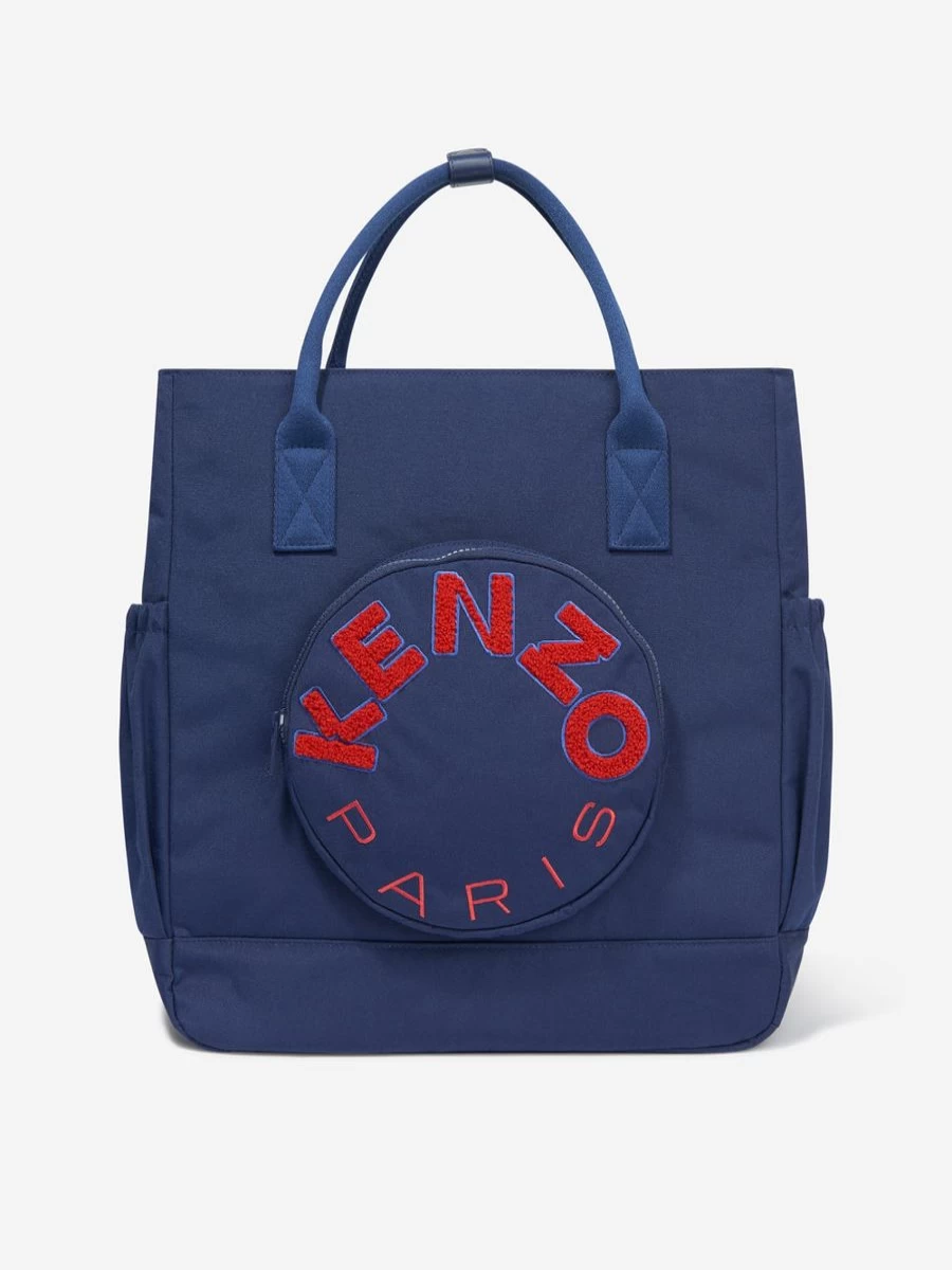 KENZO KIDS Navy Baby Changing Bag for Boys - Stylish Logo Diaper Backpack