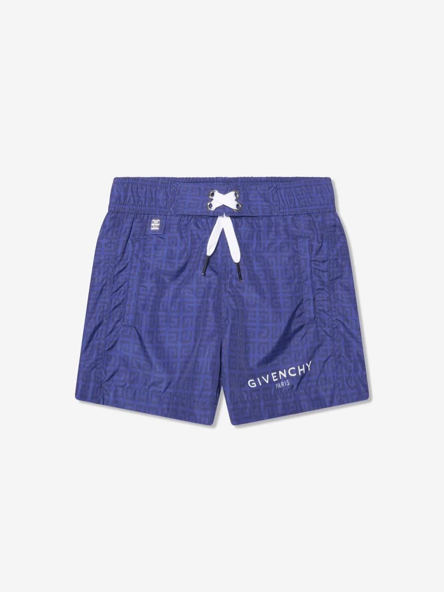 Givenchy Boys Blue 4G Logo Swim Shorts for Kids