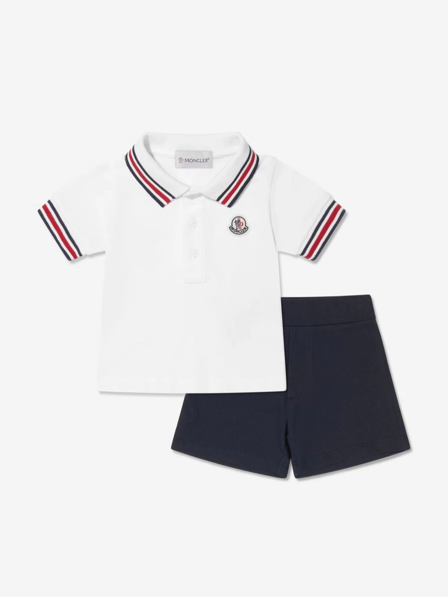 Moncler Enfant Baby Boys Navy Polo Shirt and Shorts Set - Premium Cotton Outfit