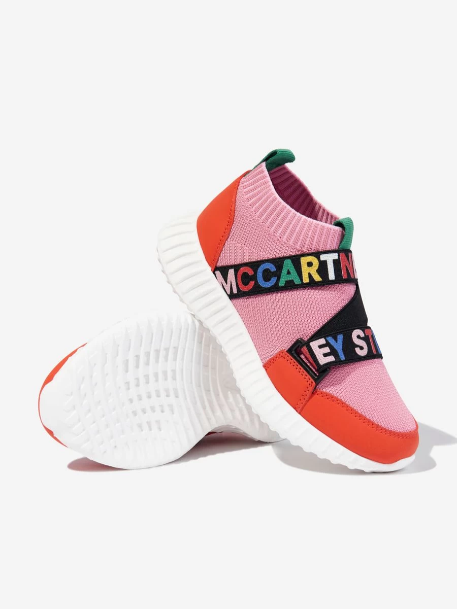 Stella McCartney Kids Girls Pink Sock Trainers | Comfortable Athletic Shoes for Girls