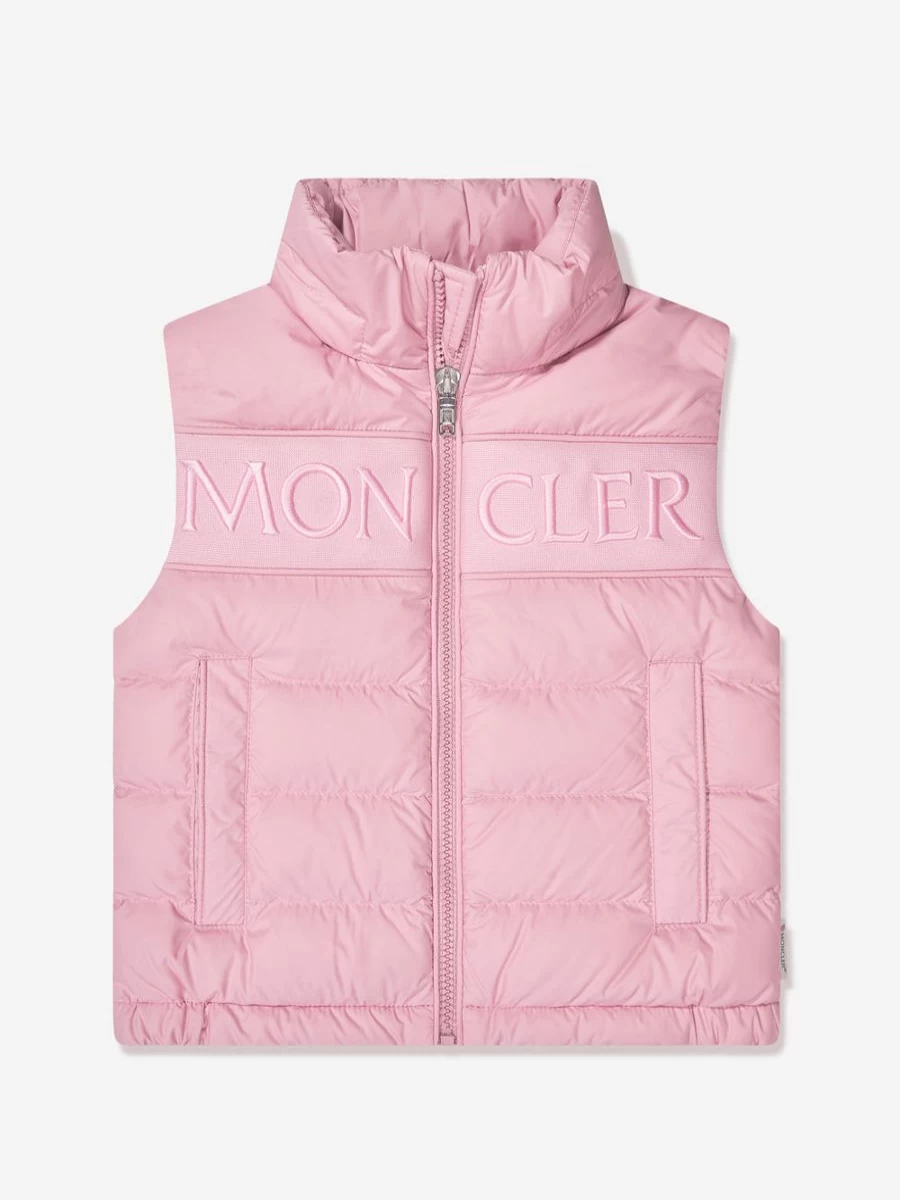 Moncler Enfant Girls Pink Down Padded Rafael Gilet