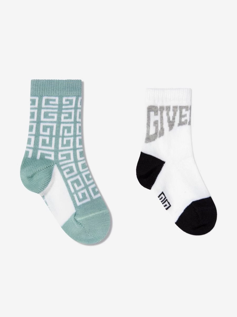Givenchy Baby Boys' 2-Pack White Socks Set for Toddlers