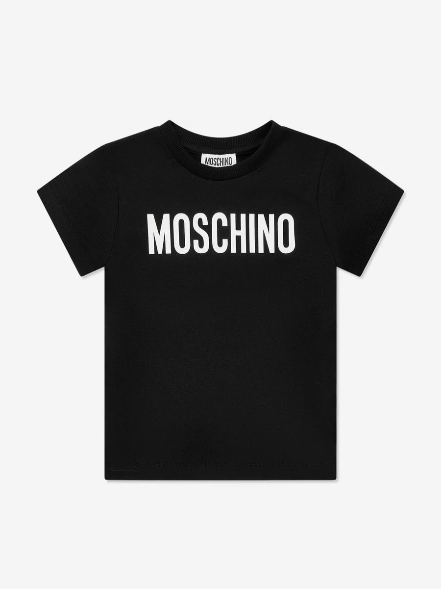 Moschino Kids Boys Black Logo T-Shirt | Official Brand Cotton Tee