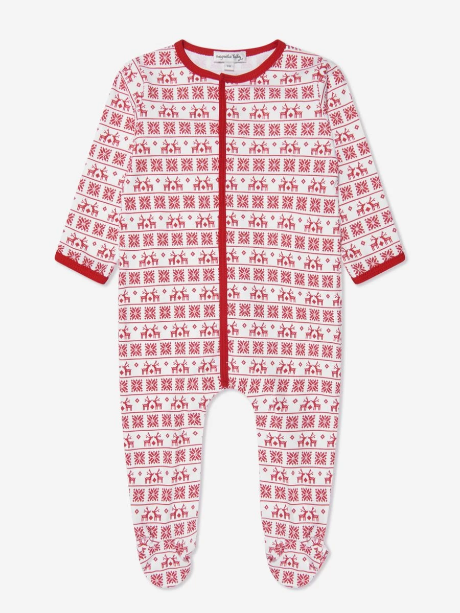 Magnolia Baby Girls' Red Fair Isle Babygrow - Cozy Knit Romper for Infants