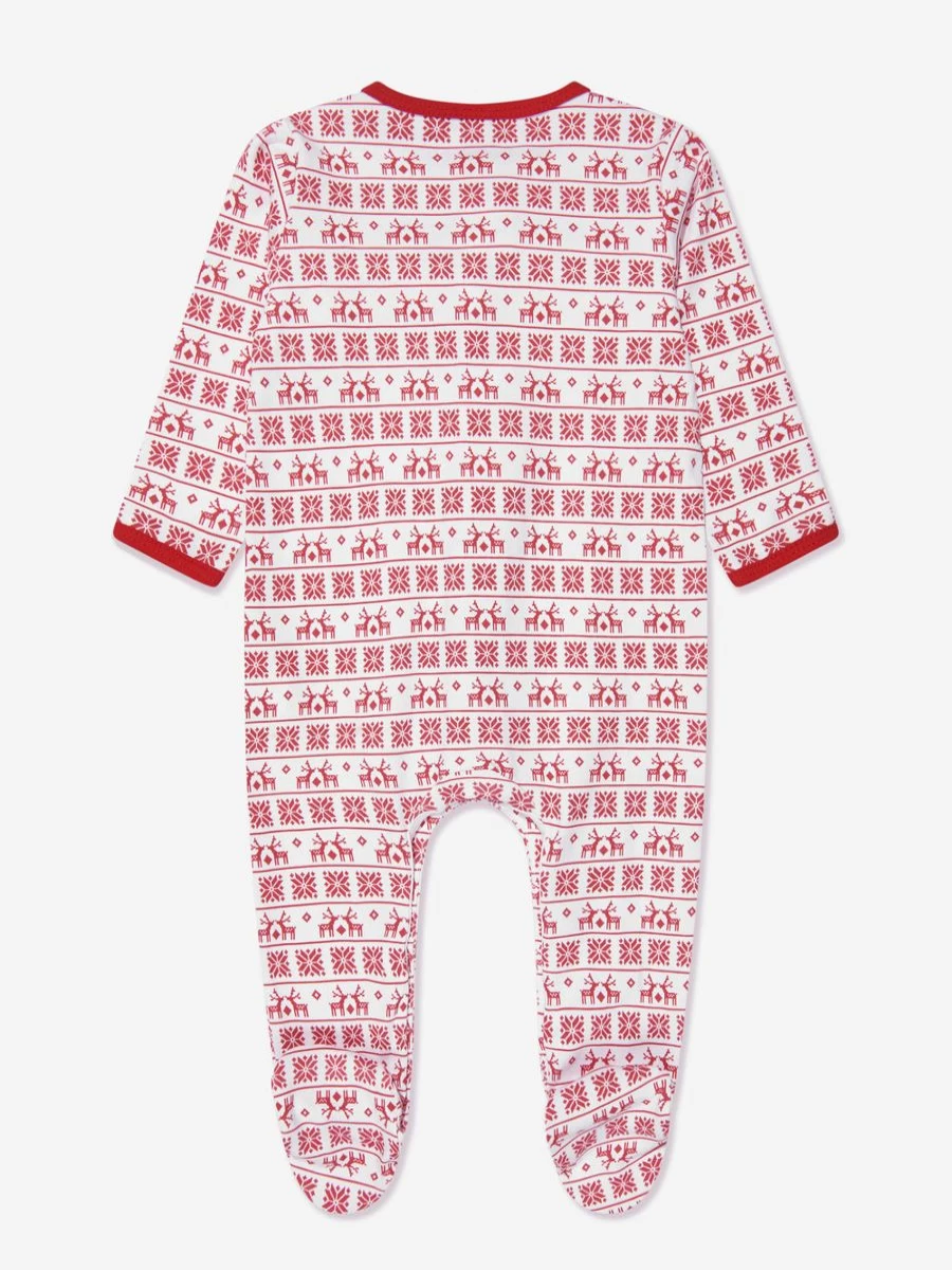 Magnolia Baby Girls' Red Fair Isle Babygrow - Cozy Knit Romper for Infants