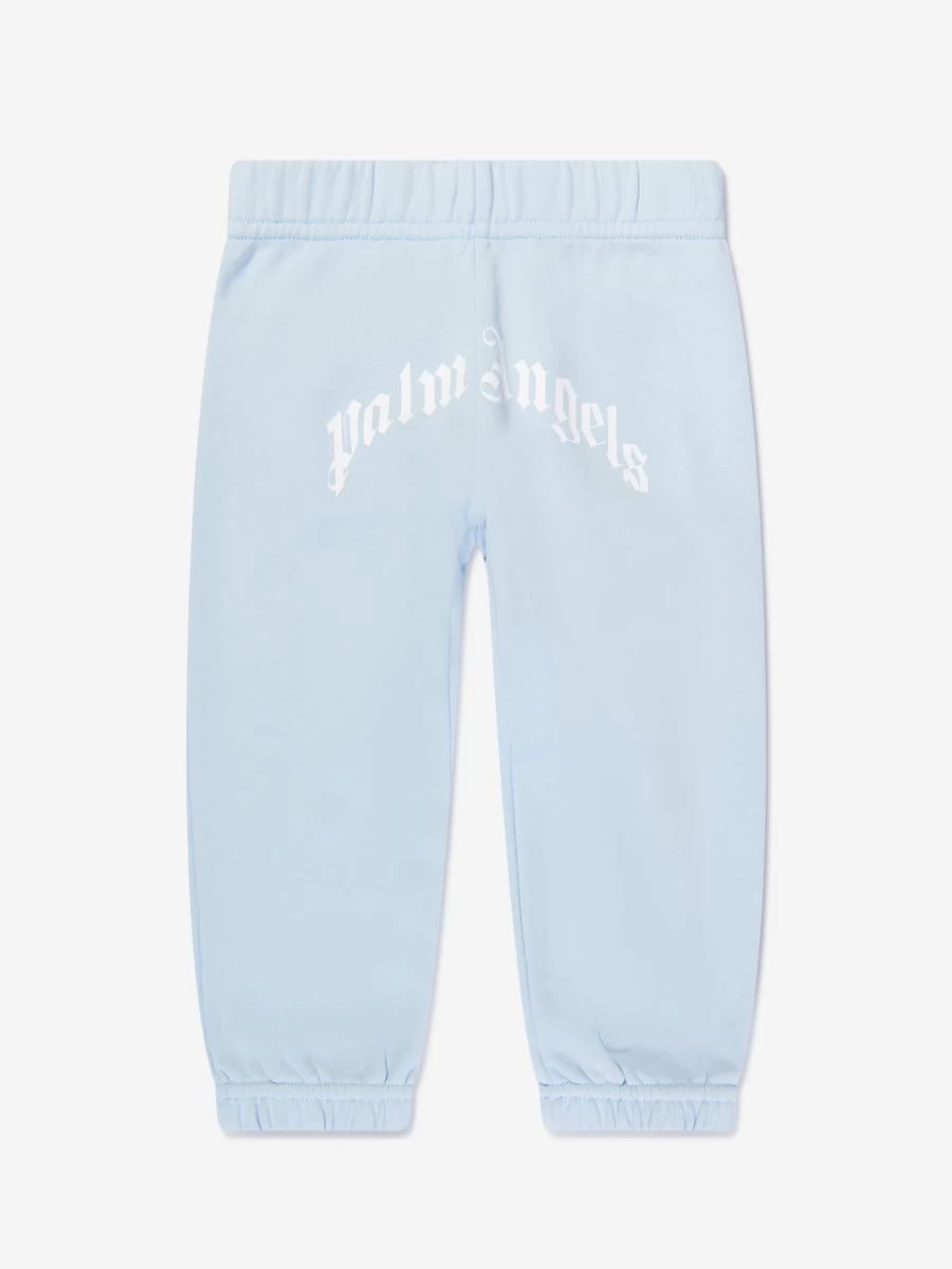 Palm Angels Baby Boys Blue Curved Logo Joggers Pants