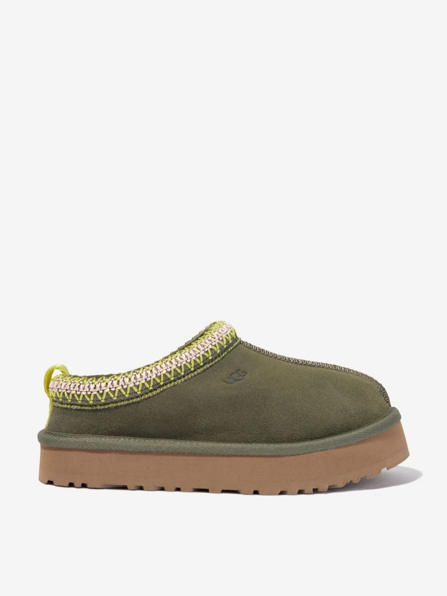 UGG Girls' Green Suede Tazz Slippers | Comfortable & Stylish Footwear