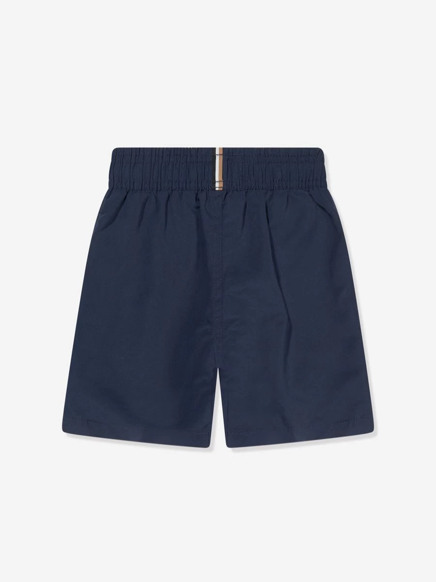 BOSS Boys Navy Logo Swim Shorts for Active Summer Wear
