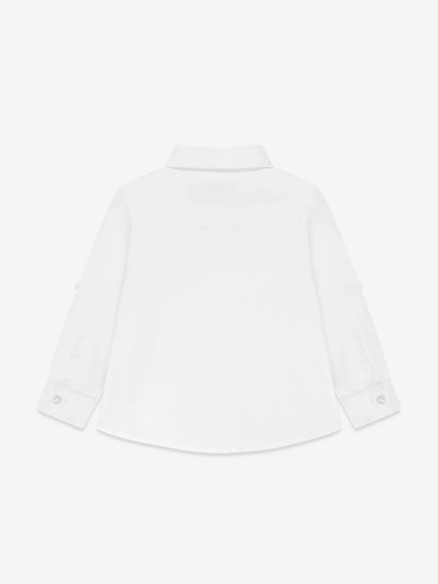 Guess Boys' White Embroidered Bear T-Shirt - Cute & Comfortable Baby Shirt