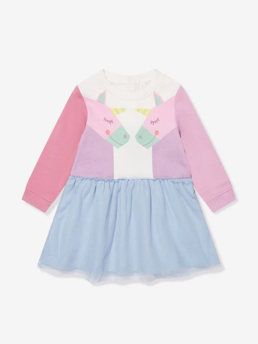 Stella McCartney Kids Baby Girls Unicorn Print Multicolored Dress