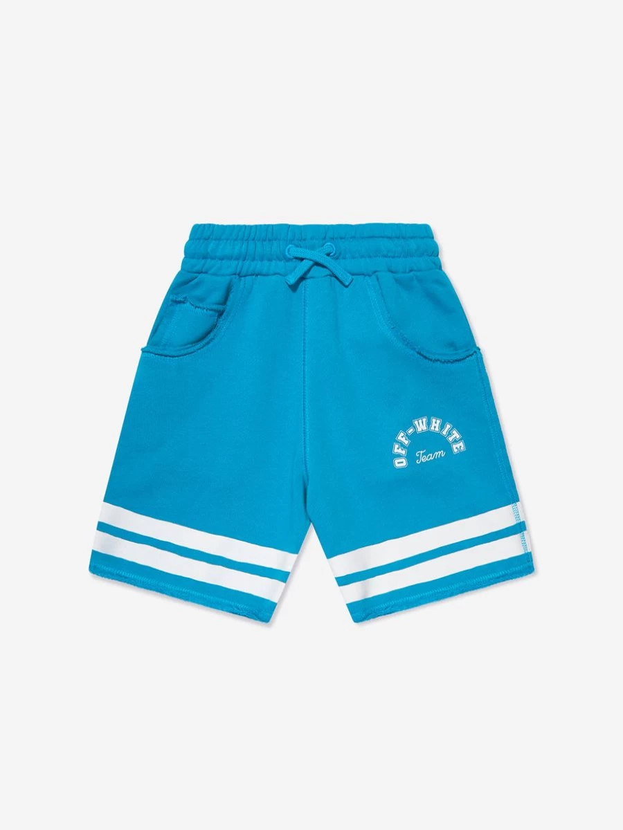 Off-White Boys' Team 23 Blue Sweat Shorts for Athletic Comfort