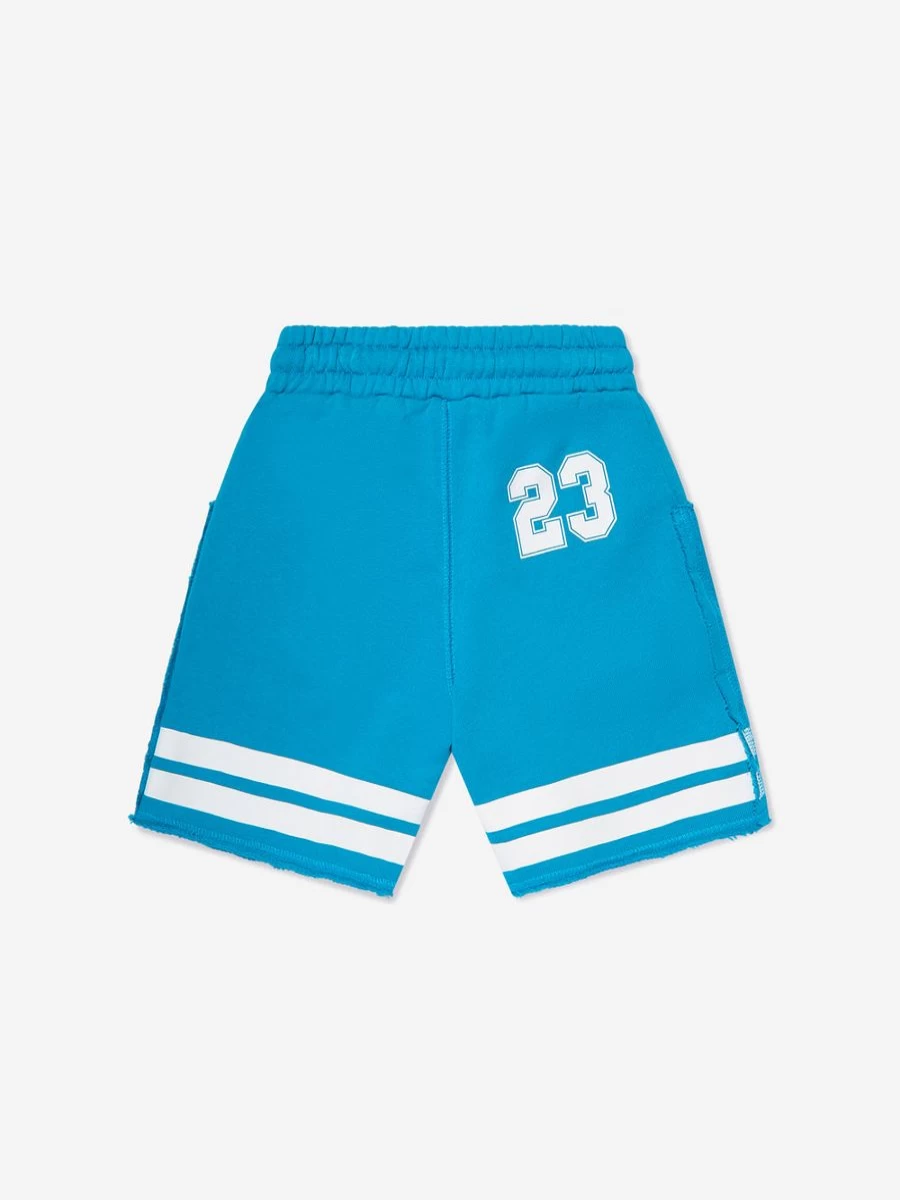 Off-White Boys' Team 23 Blue Sweat Shorts for Athletic Comfort